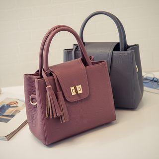 Tasseled Faux Leather Handbag