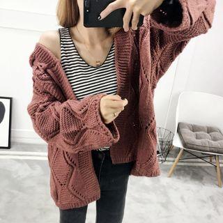 Chunky Knit Hooded Cardigan