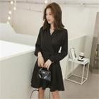 Satin Surplice-wrap Mini Dress