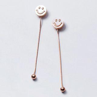 925 Sterling Silver Smiley Dangle Earring