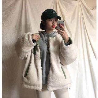Reversible Fleece-lined Jacket As Shown In Figure - One Size