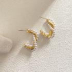 Twisted Faux Pearl Earring 1 Pair - Gold - One Size