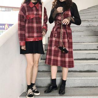 Plaid Jacket / Plaid Strap Dress / Inner Top