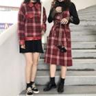 Plaid Jacket / Plaid Strap Dress / Inner Top