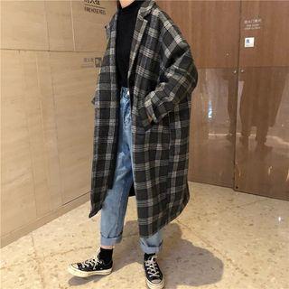Plaid Long-sleeve Single-breasted Coat