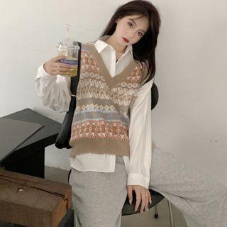 Jacquard Knit Vest / Shirt / Pants