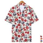 Open-placket Floral Hawaiian Shirt