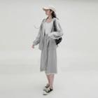 Hooded Zip Jacket / Midi A-line Skirt