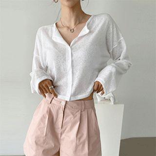 Drop-shoulder Two Way Cardigan