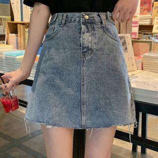 Washed Mini A-line Skirt