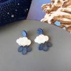 Rain Cloud Resin Fringed Earring