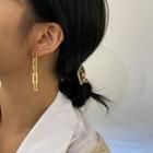 Chain Alloy Dangle Earring 1 Pair - Silver Needle - Gold - One Size