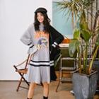 Color Block Printed Pullover Dress