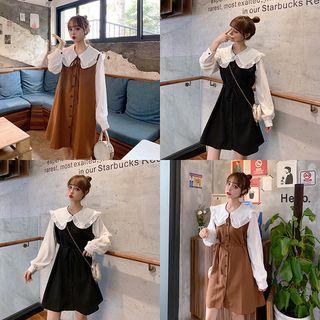 Mock Two-piece Lantern-sleeve Dress