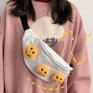 Smiley Face Canvas Sling Bag