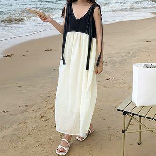 Sleeveless Two-tone Midi Sundress