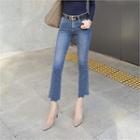 Scallop-hem Semi Boot-cut Jeans