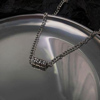 Numerical Pendant Alloy Necklace Silver - One Size
