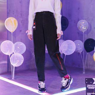 Printed Straight-leg Jeans