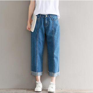 Fray Straight-cut Jeans