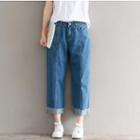 Fray Straight-cut Jeans