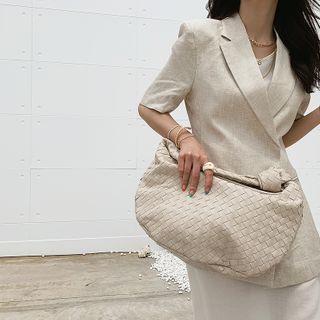 Snap-button Fitted Cotton Blazer