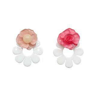 Asymmetric Flower Earrings As Figure - One Size