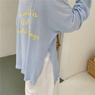 Long-sleeve Lettering Back T-shirt