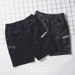 Lettering Camouflage Shorts