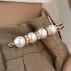 Faux Pearl Brooch Pin White - One Size