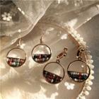 Perforated Disc Drop Hook Earring / Clip-on Earring
