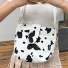 Cow Print Canvas Zip Crossbody Bag