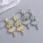 Owl Rhinestone Alloy Dangle Earring