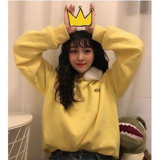 Faux Shearling Panel Sweatshirt