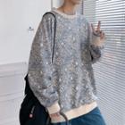 Round-neck Long-sleeve Mock Two-piece Sweatshirt