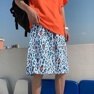 High-waist Leopard Print Shorts