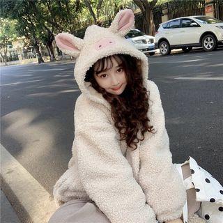 Fleece Ear Hood Zip Jacket