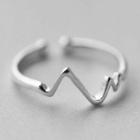 Heartbeat 925 Sterling Silver Open Ring Silver - One Size