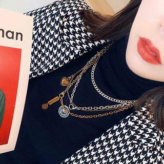 Chain Layered Necklace As Shown In Figure - One Size
