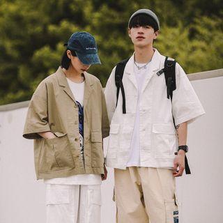 Short-sleeve Cargo Shirt Jacket