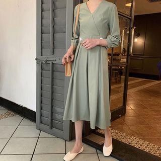 3/4 Sleeve V-neck Dress