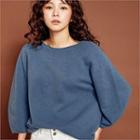 Dolman-sleeve Wool Blend Knit Top