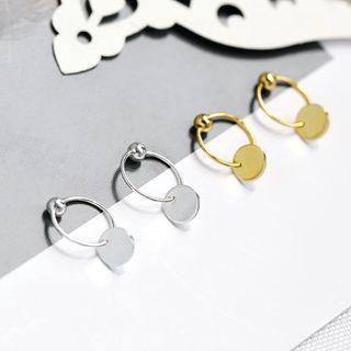 Disc Sterling Silver Dangle Earring