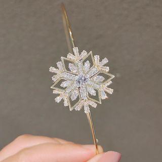Snowflake Rhinestone Headband Ly714 - Gold - One Size