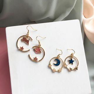 Moon & Star Glaze Dangle Earring