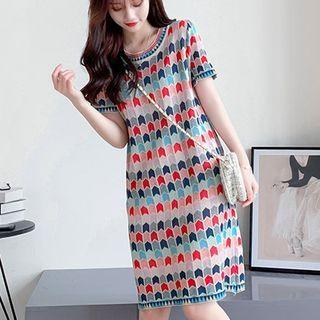 Short-sleeve Print Knit Top / T-shirt Dress