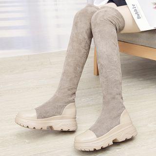 Platform Faux Suede Over-the-knee Boots