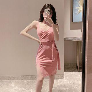 Wide Strap Tie-front A-line Dress