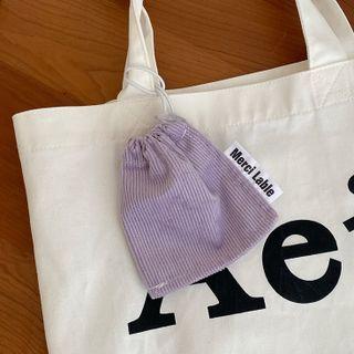 Plain Corduroy Drawstring Pouch