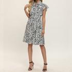 Cap-sleeve Trim A-line Dress